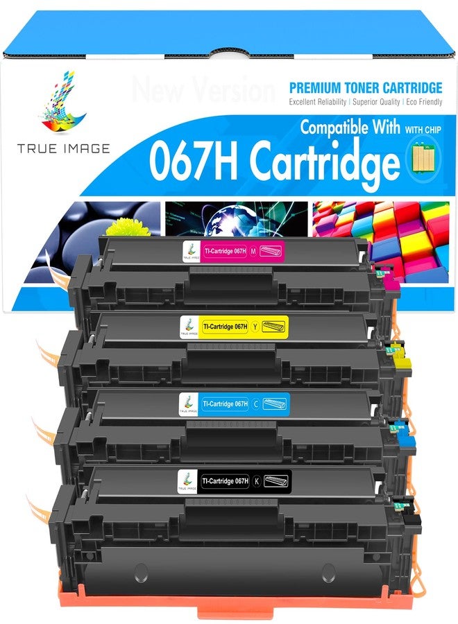 TRUE IMAGE 067 067H Toner Cartridge Set MF656Cdw MF654Cdw Compatible for Canon 067H 067 Color ImageCLASS LBP632CDW MF653Cdw LBP633CDW MF651CW LBP631CW Printer High Yield Ink (4 Pack) - Image 1